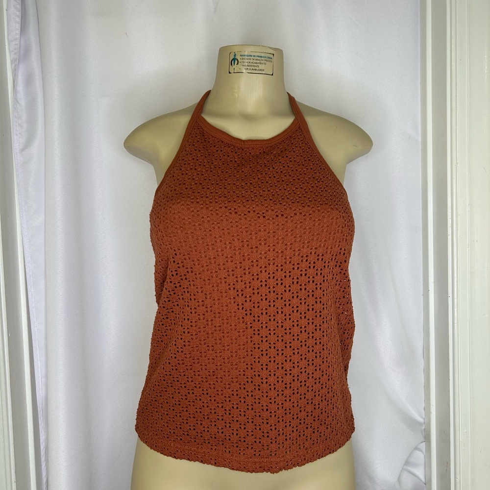 Gap Copper Beach Crochet Halter Lined Tank Top